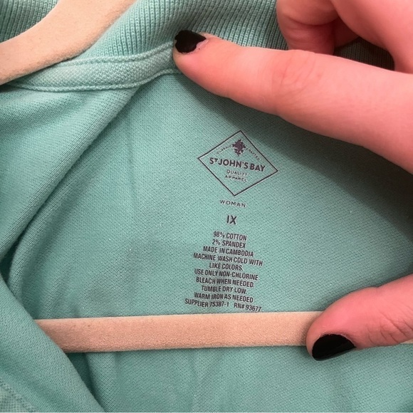 St. John’s Bay Teal Polo - Picture 2 of 3